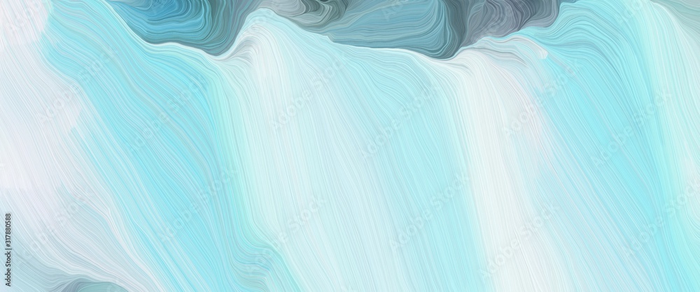 Poster surreal designed horizontal banner with pale turquoise, cadet blue and lavender colors. very dynamic