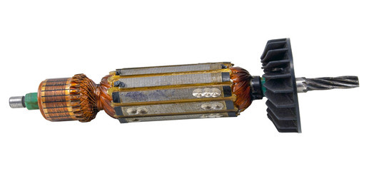 Fototapeta premium Electric motor rotor isolated on white