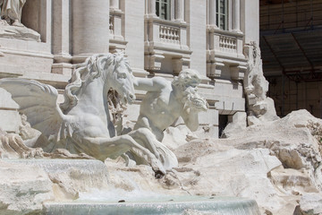 Fountain de Trevi sculptures closeup