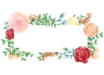 Watercolor wind floral frame