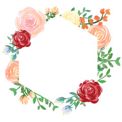 Watercolor wind floral frame
