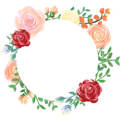 Watercolor wind floral frame