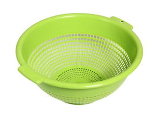 Plastic Colander. Isolated with clipping path.