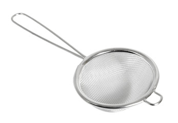 Tea strainer (small sieve) with handle. Isolated with clipping path.