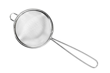 Tea strainer (small sieve) with handle. Isolated with clipping path.
