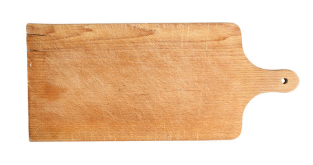 Wooden cutting board. Isolated with clipping path.