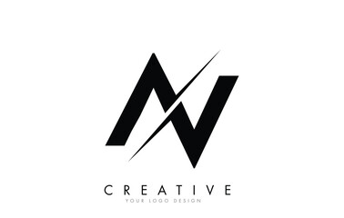 AV A V Letter Logo Design with a Creative Cut. - obrazy, fototapety, plakaty