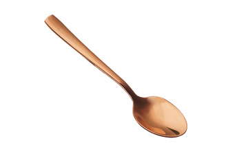 vintage copper spoon made of stainless steel with a copper plated on white background .kitchen...