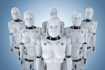 Obraz premium Female cyborg army