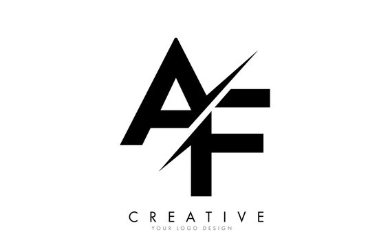 AF A F Letter Logo Design with a Creative Cut.