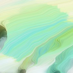 Obraz premium dynamic square graphic. contemporary waves illustration with tea green, medium aqua marine and beige color