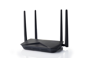 Dual Band Router or Wireless AC router for home ,Network wireless media gateway on the white...