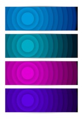circle banner collection with vibrant background set