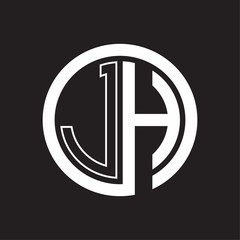 JH Logo with circle rounded negative space design template
