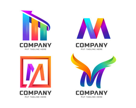 letter initial M logo Template for company