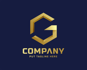 letter G initial logo template for company