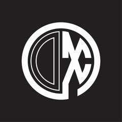 OX Logo with circle rounded negative space design template