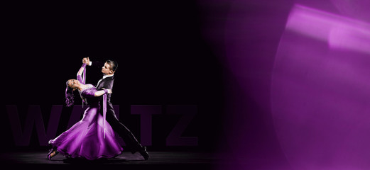 Dramatic Argentinean Dance Couple Competing in Tango Championships - obrazy, fototapety, plakaty