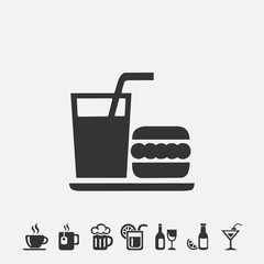 burger and juice icon