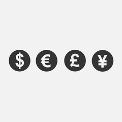 dollar euro pound yuan icon