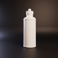 Plastic bottle for liquids. Template for advertising drinks. Dark background. 3D rendering.