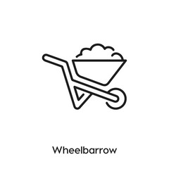 wheelbarrow icon vector . wheelbarrow sign symbol