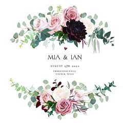 Dusty pink, creamy and mauve antique rose, pale flowers © lavendertime