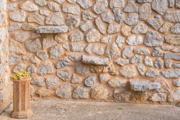 view of a typical stone wall of Mallorca