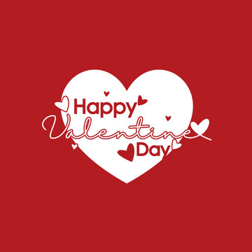 happy valentine day vector design background, with the concept of typography and heart or love