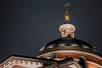 Moscow, Russia, Varvarka street. Dome and Cross of the Barbarian Church - 317893997