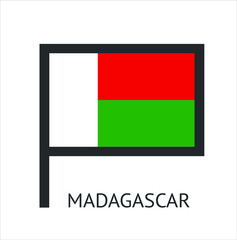  Madagaskar country flag icon with a white background