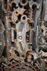 Abstract   metal texture background .The pieces of metal welded