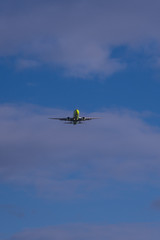 Fototapeta na wymiar Close view to landing passenger jet