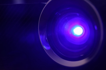 Closeup view of modern digital video projector