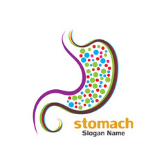 Fototapeta premium Stomach care icon logo designs concept vector illustration