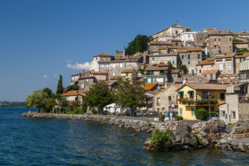 Fototapeta na wymiar View to medieval Anguillara Sabazia town, Italy