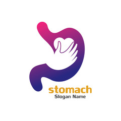 Stomach care icon logo designs concept vector illustration