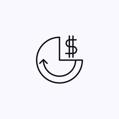 Obraz premium Chart icon with dollar symbol and arrow