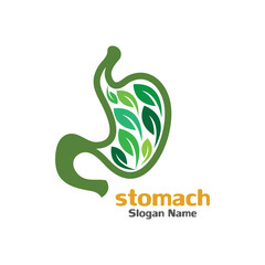 Stomach Logo concept Leaf design, template vector