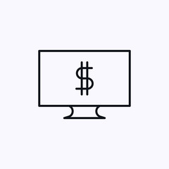 Dollar icon on computer screen