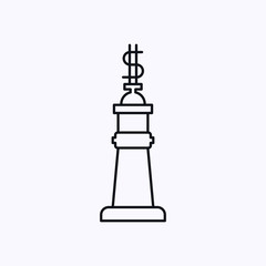 King chess piece symbol with a dollar icon on its head