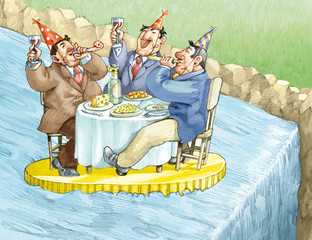 irresponsible consumerism editorial political cartoon - 317898742
