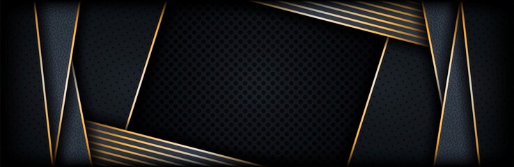 abstract luxurious dark background with golden line