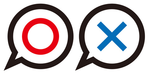 Fototapeta premium 丸ばつ吹き出し