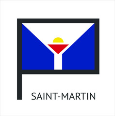  Saint Martin Country Flag icon with background