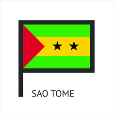  sao tome country flag icon with background