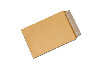 brown envelope mock-up, blank template isolated on white