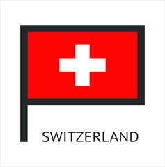  switzerland country flag icon with pu background