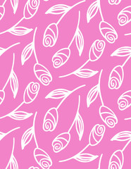 Fototapeta premium Cute hand drawn doodle pattern background with flowers tulips