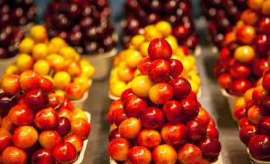 Berries and Fruits in a Public Market in Vancouver Canada